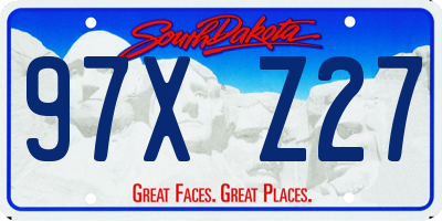 SD license plate 97XZ27