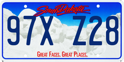 SD license plate 97XZ28