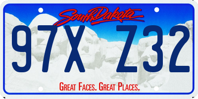 SD license plate 97XZ32