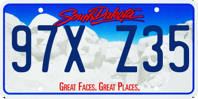 SD license plate 97XZ35