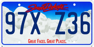 SD license plate 97XZ36