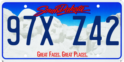 SD license plate 97XZ42