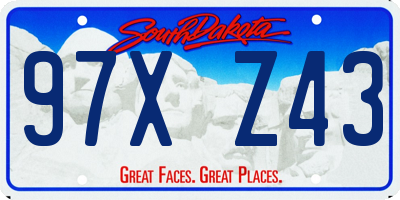 SD license plate 97XZ43