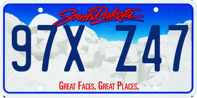 SD license plate 97XZ47