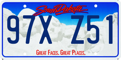 SD license plate 97XZ51