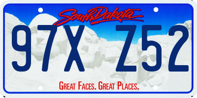 SD license plate 97XZ52