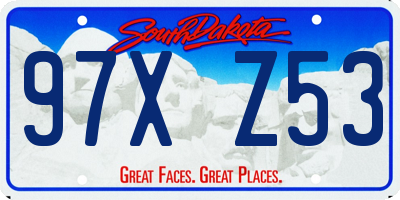 SD license plate 97XZ53