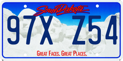 SD license plate 97XZ54