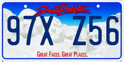 SD license plate 97XZ56
