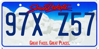 SD license plate 97XZ57