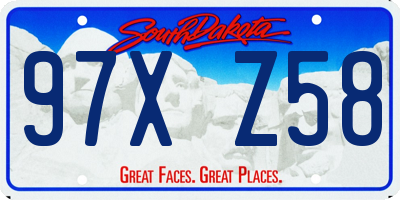 SD license plate 97XZ58