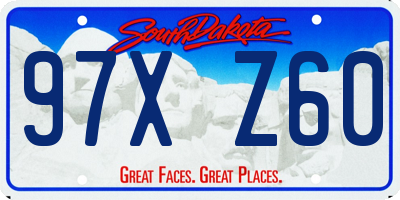 SD license plate 97XZ60