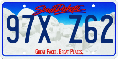 SD license plate 97XZ62