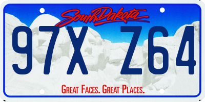 SD license plate 97XZ64