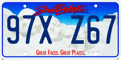 SD license plate 97XZ67