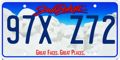 SD license plate 97XZ72