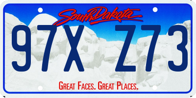 SD license plate 97XZ73
