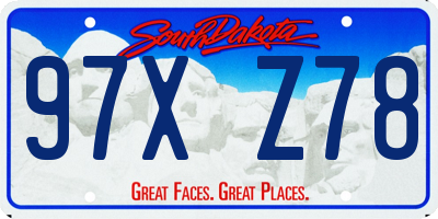 SD license plate 97XZ78