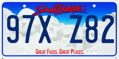 SD license plate 97XZ82