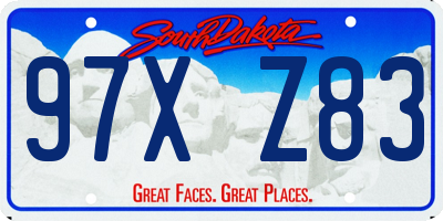 SD license plate 97XZ83