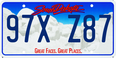 SD license plate 97XZ87