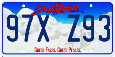 SD license plate 97XZ93