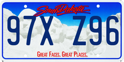 SD license plate 97XZ96
