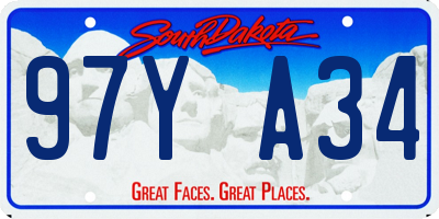 SD license plate 97YA34