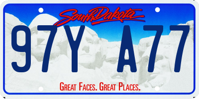 SD license plate 97YA77