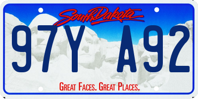 SD license plate 97YA92