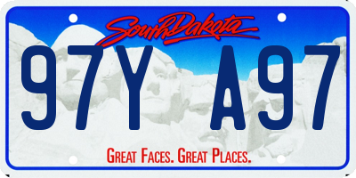 SD license plate 97YA97