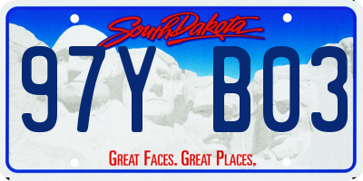 SD license plate 97YB03