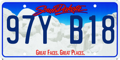 SD license plate 97YB18