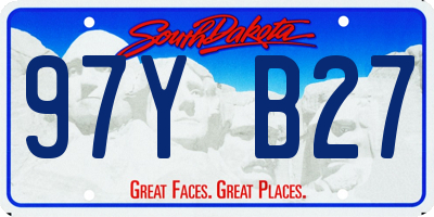 SD license plate 97YB27