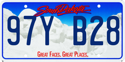 SD license plate 97YB28