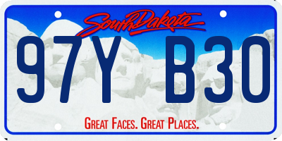 SD license plate 97YB30