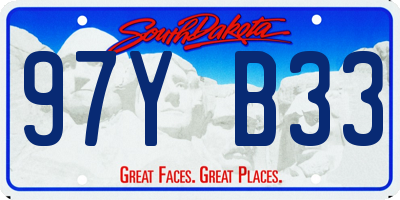 SD license plate 97YB33