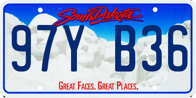 SD license plate 97YB36