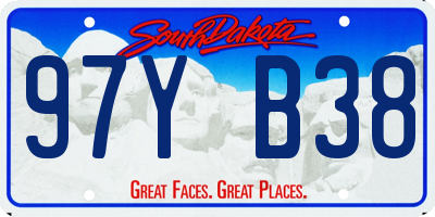 SD license plate 97YB38