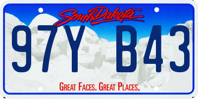 SD license plate 97YB43
