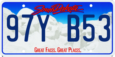 SD license plate 97YB53