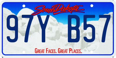 SD license plate 97YB57