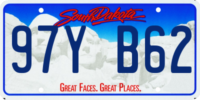 SD license plate 97YB62