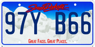 SD license plate 97YB66