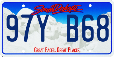 SD license plate 97YB68