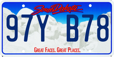 SD license plate 97YB78