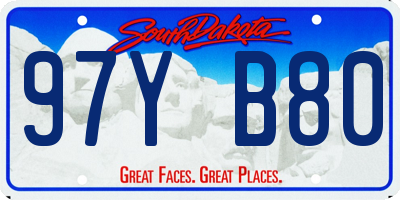 SD license plate 97YB80