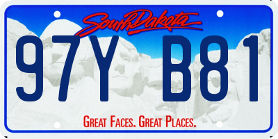 SD license plate 97YB81