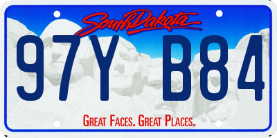 SD license plate 97YB84