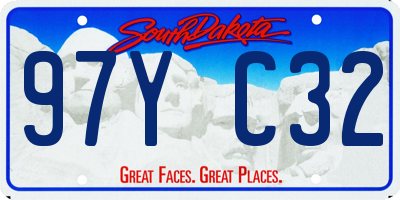 SD license plate 97YC32